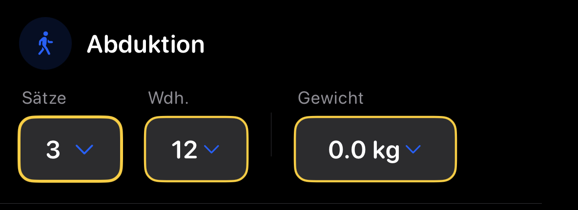 Sätze und Wiederholungen-Feature